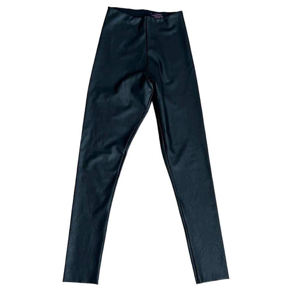 Commando Black Faux Leather Raw Hem Leggings Size M - Picture 4 of 14